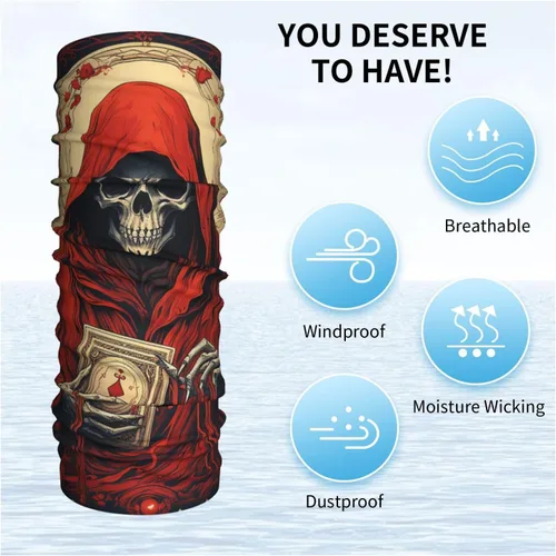 Miniatura 6 de CASGTNZ skull angel grim reaper Death Abstract red Neck Gaiter Face Cover Balaclava Gaiter Mask for Men Women Bandana for Motorcycle Cycling Riding