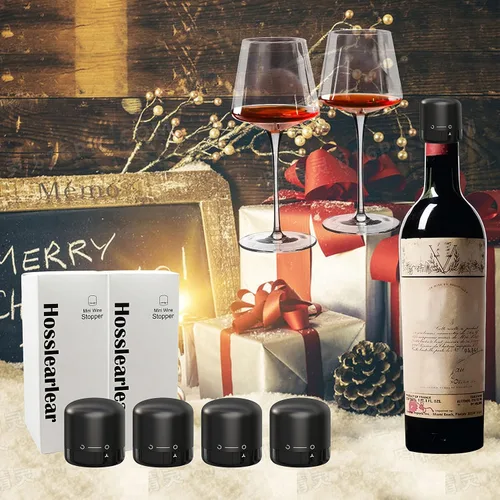 Miniatura 5 de Hosslearlear Tapones de vino para botellas de vino, corchos reutilizables de silicona, lindos accesorios para vino, juego de 4