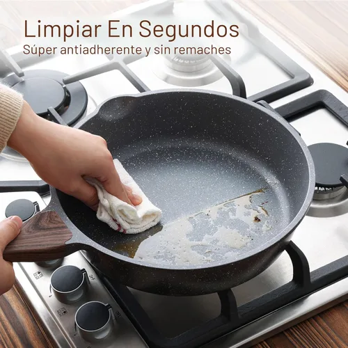 Miniatura 4 de SENSARTE Sartén Antiadherente, Sartén Profunda para Freír de 10/11/12 pulgadas, Sartén para Saltear con Tapa, Mango que se Mantiene Frío, Batería