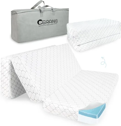 Pack and Play - Colchón de 38 x 26 x 3 pulgadas, suave y firme de espuma viscoelástica de doble cara, almohadilla de colchón N Play con bolsa de