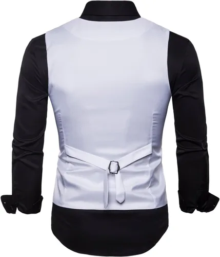 Miniatura 3 de AOYOG - Chaleco formal de negocios de hombres para traje o esmoquin