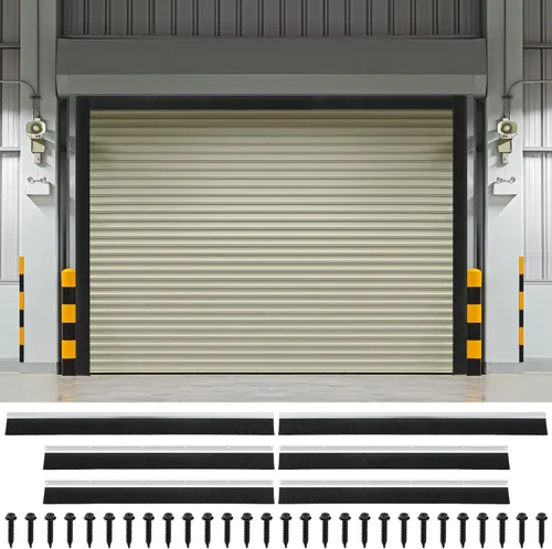 Miniatura 14 de DoubleFill Kit de sello de cepillo para puerta de garaje de 8 x 8 pies, sello de puerta enrollable de 2 pulgadas con riel de aluminio, cepillo