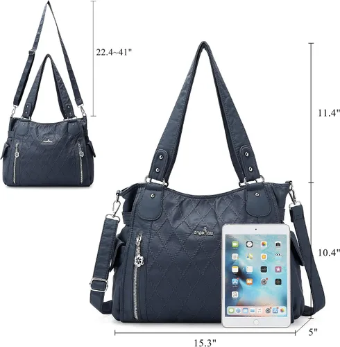 Miniatura 2 de Bolso de hombro para mujer, con asa superior, espacioso, casual, para mujer, de poliuretano