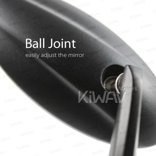 Miniatura 6 de KiWAV Espejos de extremo de barra de motocicleta ultra negro compatible con manillar roscado M6