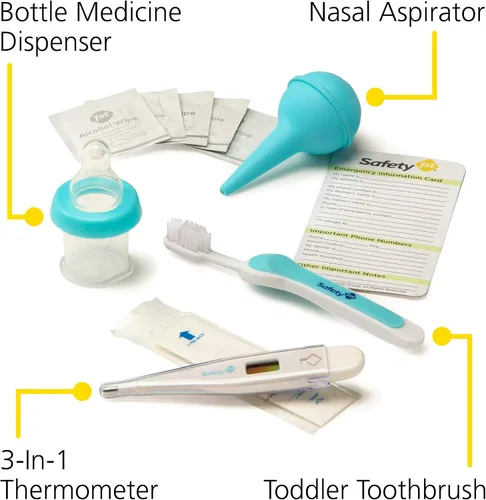 Miniatura 5 de Kit de cuidado y aseo Deluxe Safety 1st para bebé, Azul Ártico, Esenciales para bebé recién nacido, Talla única, 25 piezas