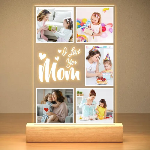 Miniatura 24 de Marcos de fotos personalizados con foto, marco de fotos personalizado con luz nocturna, marco de fotos personalizado, regalos personalizados de 5