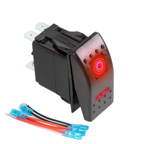 Miniatura 10 de FXC Interruptor basculante SPDT de 3 posiciones de 7 pines láser encendido/apagado/encendido luz LED roja 20A/12V 10A/24V interruptor de palanca