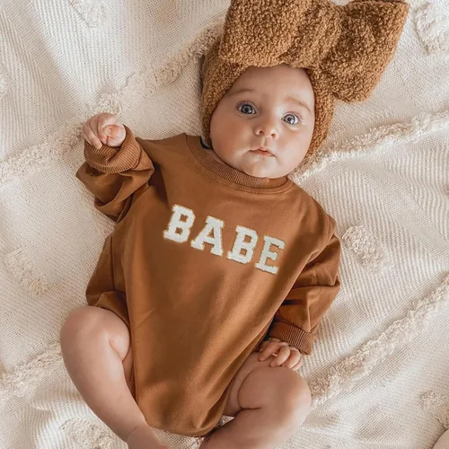 Miniatura 2 de Sudadera de manga larga para bebé niña con estampado de bebé, suéter de gran tamaño, ropa de otoño