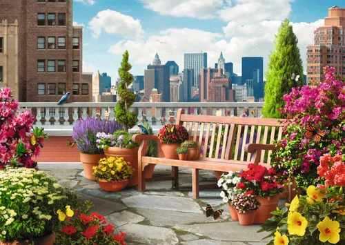 Miniatura 2 de Ravensburger Rooftop Garden Rompecabezas 500 piezas grandes y únicas Calidad premium con tecnología Softclick Ideal para adultos y niños