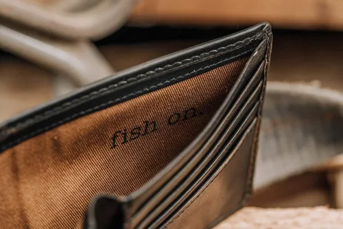Miniatura 5 de HOJ Co BASS FISH - Cartera plegable con identificación abatible Cuero de grano completo con pulido a mano Cartera de cuero para hombre Regalo