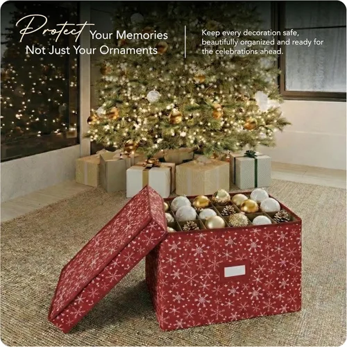Miniatura 2 de Covermates Keepsakes – Caja de almacenamiento ajustable de 72 piezas – Capacidad para adornos de 4 pulgadas – Resistente – Asas – apilables