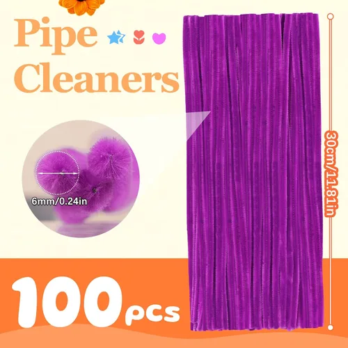Miniatura 133 de Zlulary Juego de 100 limpiapipas de chenilla, de color sólido, para limpiar tuberías, manualidades, manualidades, decoración, tallos de felpilla Gris