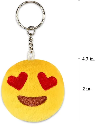 Miniatura 4 de Dreampark Emoji - Llavero de felpa para niños, diseño de emoji, ideal para fiestas de Navidad o cumpleaños, 2 pulgadas
