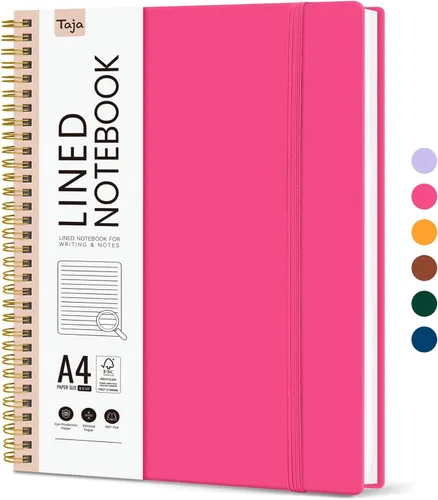 Miniatura 36 de Taja Cuaderno con forro en espiral, cuadernos de 8.5 x 11 pulgadas para trabajo, diario grande A4 para mujeres y hombres, cuaderno de diario