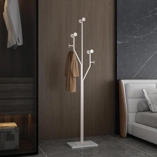 Miniatura 7 de JIAYUEJU Perchero resistente en forma de árbol, perchero de metal independiente con base de mármol resistente, perchero de esquina para dormitorio
