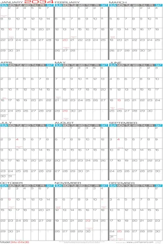 Miniatura 8 de 2026 Paper - Calendario de pared grande borrable de 24 x 36 pulgadas, vertical, anual, de 12 meses