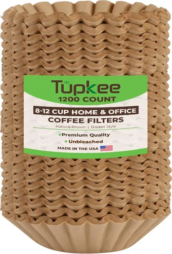 Miniatura 7 de Filtros de café de 8 a 12 tazas, 200 unidades, estilo cesta, filtro de café marrón natural sin blanquear, fabricado en los Estados Unidos