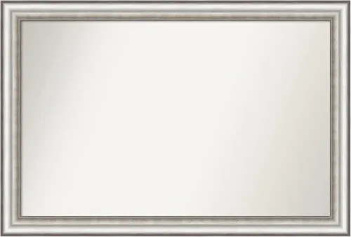 Miniatura 90 de Amanti Art Espejo de baño plateado para sobre el fregadero, 26 x 26 pulgadas, espejo cuadrado de plata antigua, marco de madera tradicional mediano