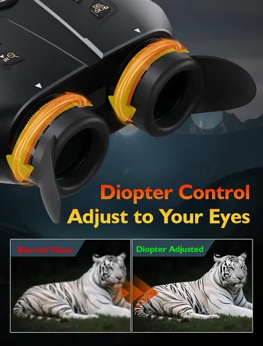 Miniatura 6 de Gafas de visión nocturna 3D VR, prismáticos de visión nocturna infrarroja para adultos y niños con rango de visión de 2297 pies, brújula, batería