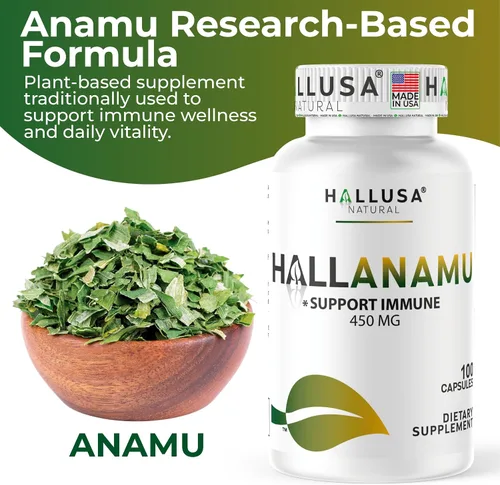 Miniatura 6 de Hallusa Natural Raíz de Anamu 450 mg - Petiveria Allicea - Anamu Cápsulas Orgánicas - Sistema Inmunológico y Energía - 100 Cápsulas