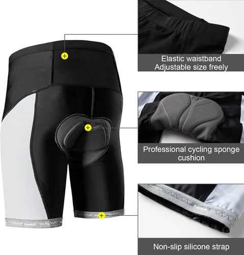 Miniatura 72 de Santic Pantalones cortos de ciclismo para hombre, pantalones acolchados para ciclismo, ropa de ciclismo
