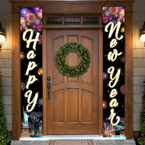 Miniatura 11 de KatchOn, Cartel extra grande de feliz año nuevo – 72 x 12 pulgadas Decoraciones de Año Nuevo 2026 Suministros de fiesta de Año Nuevo 2026