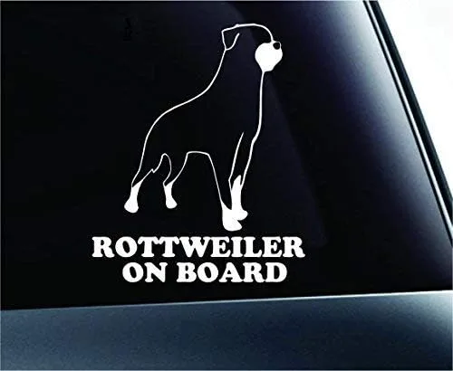 Rottweiler - Calcomanía de vinilo para ventana, diseño de huellas de perro, cachorro, mascota, familia, raza, auto, camión, ventana, laptop, color