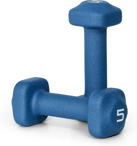 Miniatura 50 de Tone Fitness Pares de Mancuernas de Pesas de Neopreno con Cabeza Cuadrada Antirrodamiento Múltiples Opciones Azul