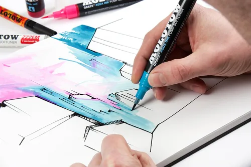 Miniatura 3 de MOLOTOW GRAFX Aqua Ink Soft Liner - Marcador de bomba de pincel, licuadora, 1 unidad (699.039)