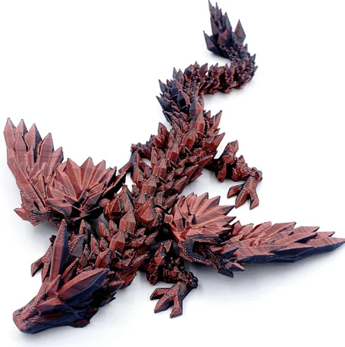 Miniatura 8 de Dxldfks Dragón alado articulado impreso en 3D para decoración de oficina en casa, juguete de escritorio ejecutivo, azul y verde Azul-verde