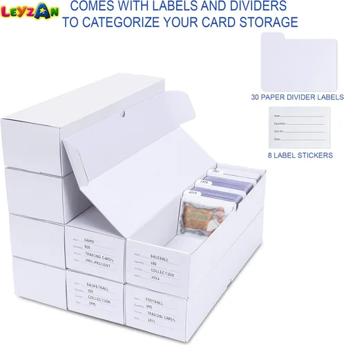 Miniatura 4 de Caja de almacenamiento de tarjetas coleccionables, paquete de 8 • Caja de almacenamiento de cartón corrugado de 1000 unidades con divisores