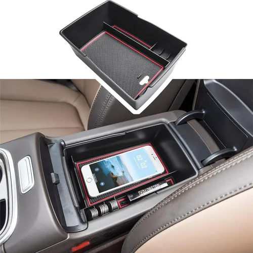 EDBETOS Bandeja Organizadora de Consola Central Compatible con Hyundai Santa Fe TM 2021 2022 2023 Accesorios y Santa Fe SEL 2022 2023 Caja de Rojo