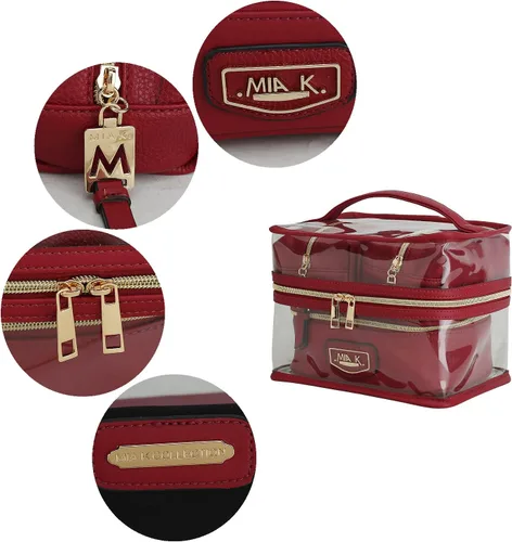 Miniatura 6 de MKF 4PCS elegante bolsa de cosméticos portátil maquillaje viaje organizador caso, Emma Fucsia