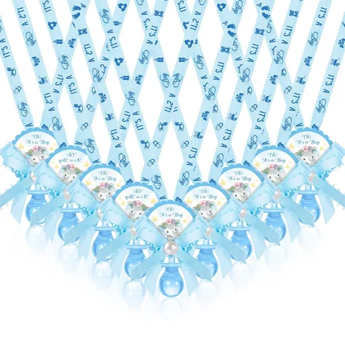Remuuly 60 piezas de chupetes de baby shower, lindo elefante acrílico, chupete de regalo de fiesta, chupetes para niñas, niños, baby shower, fiesta