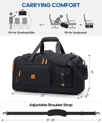 Miniatura 7 de Bolsa de gimnasio para hombres y mujeres con compartimento para zapatos y laptop, bolsa de viaje deportiva 3 en 1, mochila antirrobo para avión