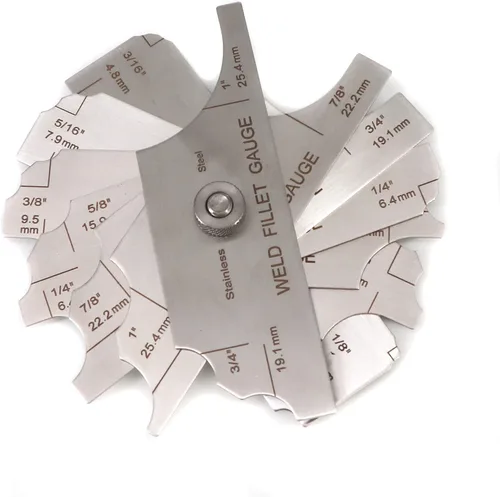 Miniatura 4 de Medidor de soldadura de filete de acero inoxidable calibre Rl calibre 1/8 ''-1 '' prueba de inspección de soldadura Unlar métrica y pulgada Precisa