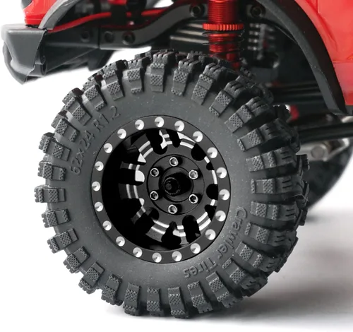 Miniatura 2 de OGRC 1.0 Plus (3.05 cm) Juego de Llantas y Neumáticos Beadlock 7mm de Desplazamiento Negativo, Llantas SS Super Suave y Adhesiva para TRX4M SCX24