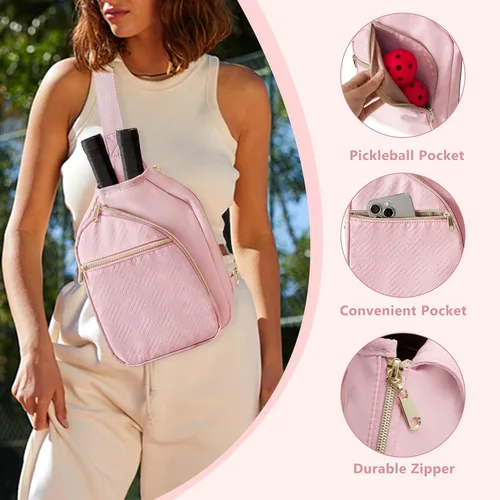 Miniatura 4 de Bolsa de pickleball para mujer - Bolsa de paleta con diseño de patente Rosa