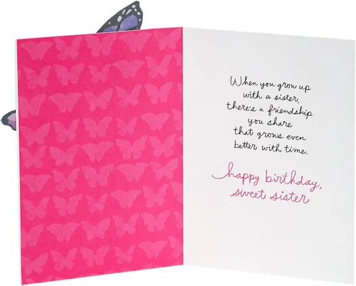 Miniatura 2 de Hallmark Tarjeta de cumpleaños exclusiva para hermana (mariposas)