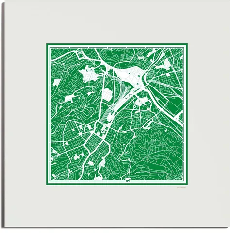 Miniatura 79 de O3 Design Studio Mapa de corte de papel Madrid negro mate de 20 x 20 pulgadas