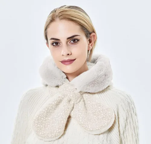 Miniatura 19 de Gorros de invierno para mujer, pasamontañas, bufanda, para clima frío, conjunto para mujer, gorro con capucha