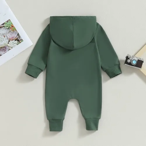 Miniatura 2 de KtwHarnu Ropa de bebé recién nacido, con capucha, de manga larga, con cremallera, para otoño e invierno