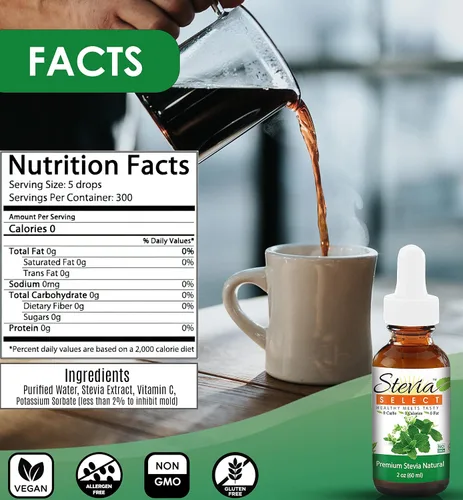 Miniatura 7 de Stevia Drops Coconut, Plain Natural, & Dark Chocolate Stevia Select Keto Coffee Sugar-Free Stevia Flavors Bundle (3) Pack