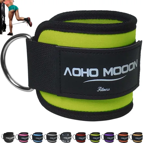 Miniatura 26 de AOHO MOOON Correas de tobillo ajustables y cómodas para máquinas de cable para mujeres, correa de pierna para gimnasio, tobillera para glúteos