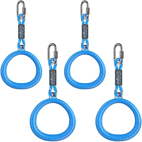 Miniatura 12 de Dolibest 2 Pack of Ninja Gymnastic Rings,Monkey Ring Outdoor Backyard Ninja Accessories Set,Swing Bar Rings Obstacle Course for Training Equipment