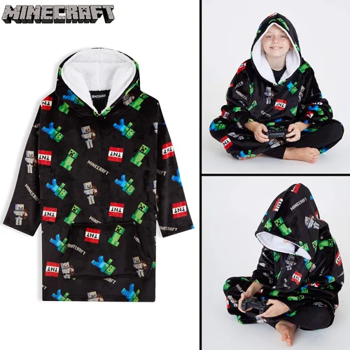 Miniatura 5 de Minecraft Manta de gran tamaño con capucha para niños, manta de forro polar para niños y adolescentes