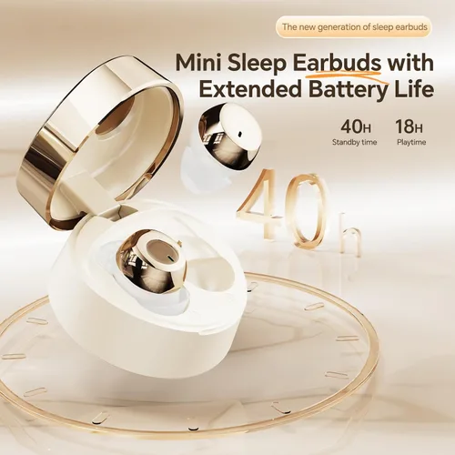Miniatura 6 de Xmenha Mini auriculares invisibles para dormir de lado, auriculares inalámbricos Bluetooth para dormir, auriculares pequeños con cancelación