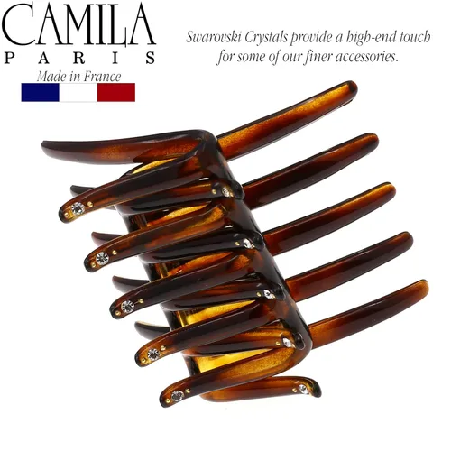 Miniatura 2 de Camila Paris CP3095 - Peine francés entrelazado de dos lados, beige, para cola de caballo o cabello, pinzas para el cabello de agarre fuerte