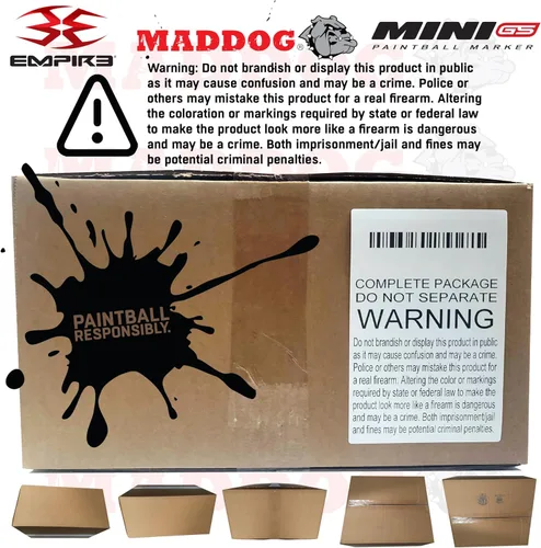 Miniatura 6 de Maddog Empire Mini GS Marcador de Pistola de Paintball Electrónico Completamente Automático con Tanque de Paintball HPA 48/3000, Cargador Polvo