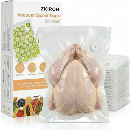ZKIRON Bolsas reutilizables selladoras al vacío para alimentos, paquete de 20 – Bolsas de almacenamiento de alimentos extra grandes, sin BPA, doble